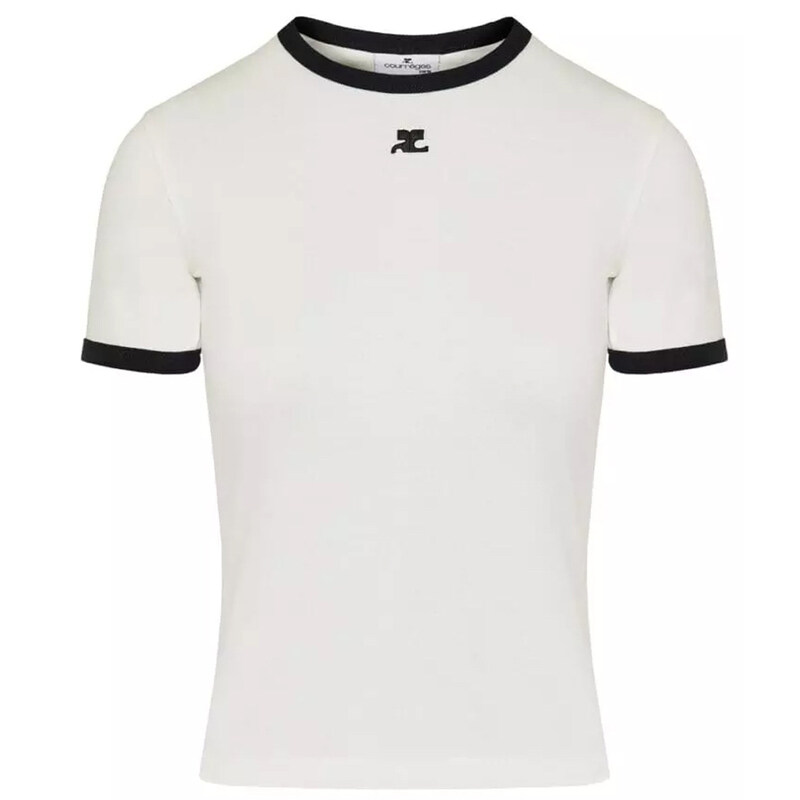 24SS 콘트라스트 티셔츠 화이트 PERJTS017JS0070 0098 - Courreges