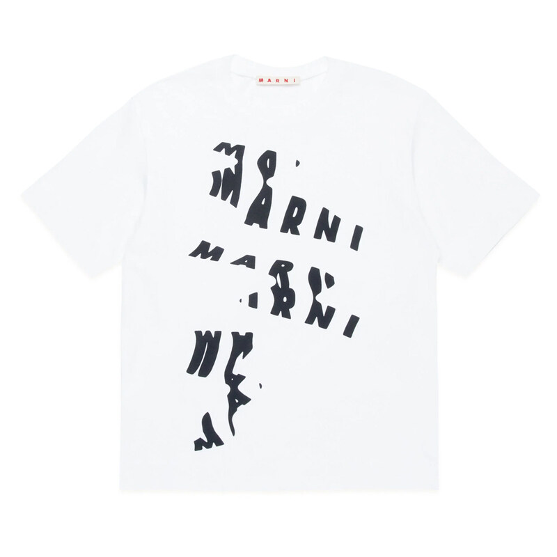 24FW 키즈 여성 그래픽 티셔츠 M01226 M00RF 0M110 - Marni
