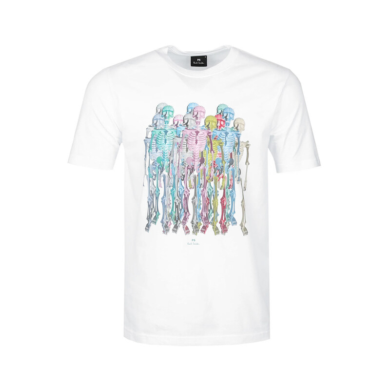 24SS 컬러 스켈레톤프린팅 티셔츠 M2R 011R KP3820 01 - Paul Smith