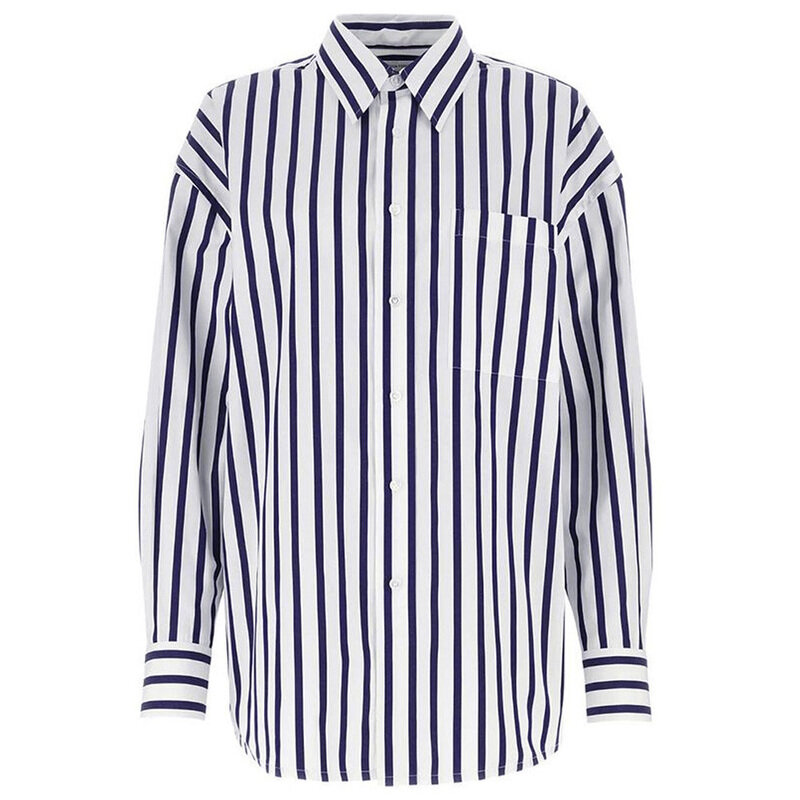 스트라이프 셔츠 화이트/네이비 723033 V2L30 9066 - Bottega Veneta