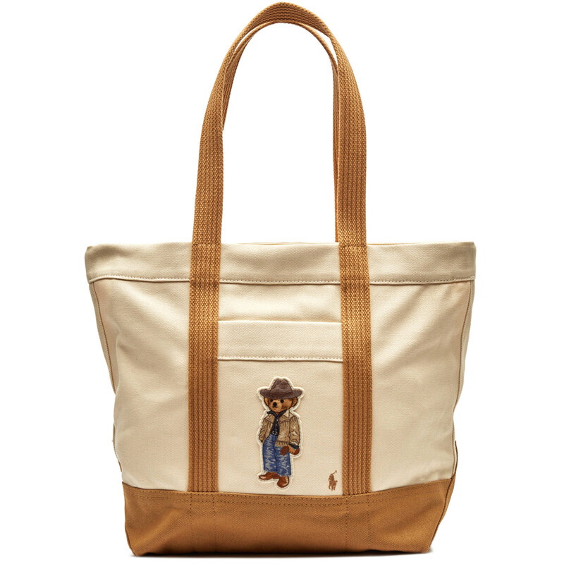 24FW 베어 자수 로고 토트백 에쿠르/탄 428942253 001 - Polo Ralph Lauren