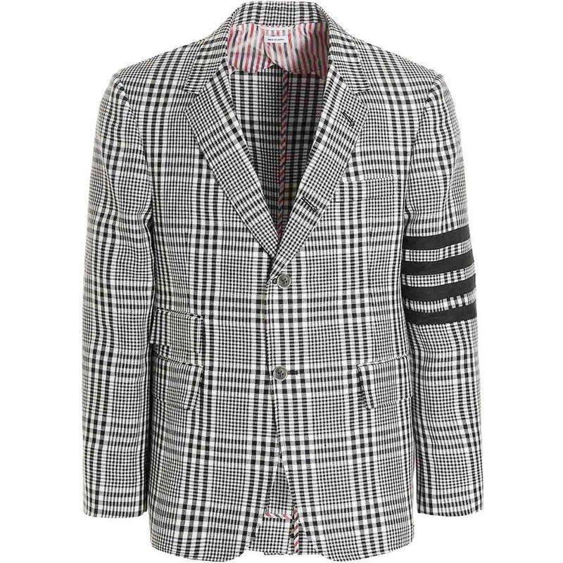 24FW 사선 완장 체크 블레이저 MJC348H 07889 980 - Thom Browne
