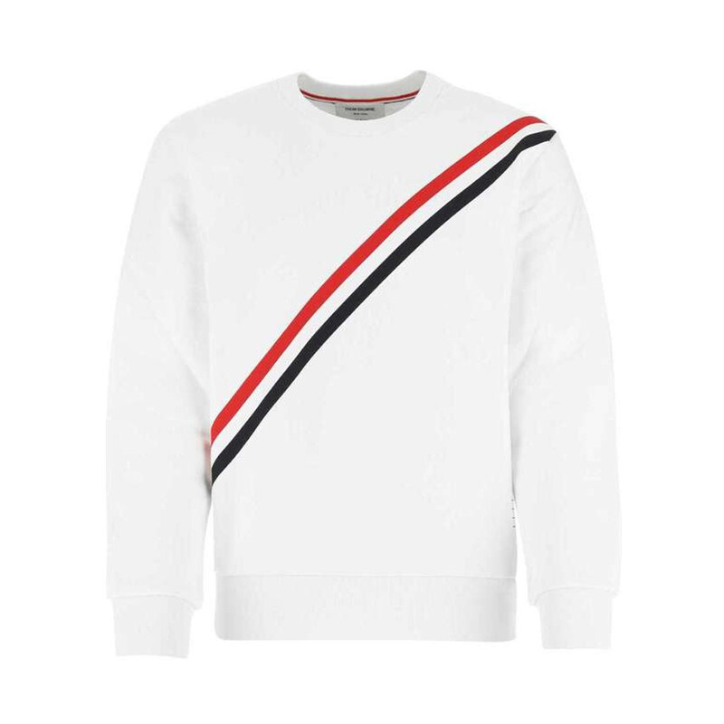 12주년 사선 스트라이프 맨투맨 MJT276A 03377 100 - Thom Browne