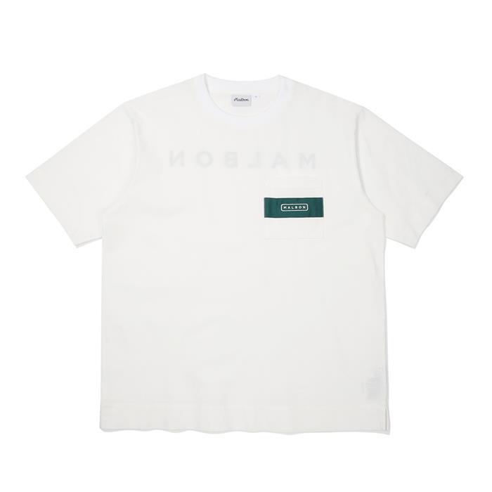 [밀라코/국내발송] 말본골프 말본 포켓 유니 라운드 티셔츠 M5223PRS44WHT - Malbon