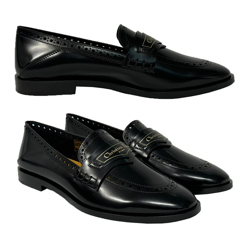 24FW 로고 펀칭 보이 로퍼 블랙 KDB886VEA 900 - Christian Dior