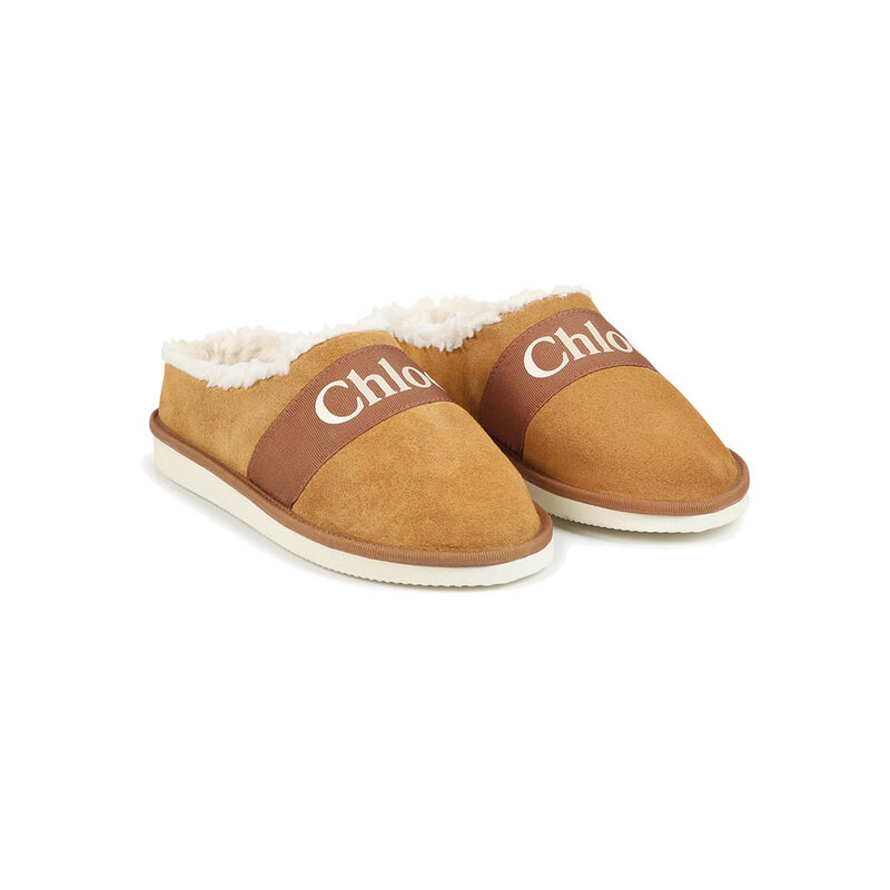 24FW 키즈 여성 로고 스톤 슬리퍼 오렌지 C20285 239 - Chloe