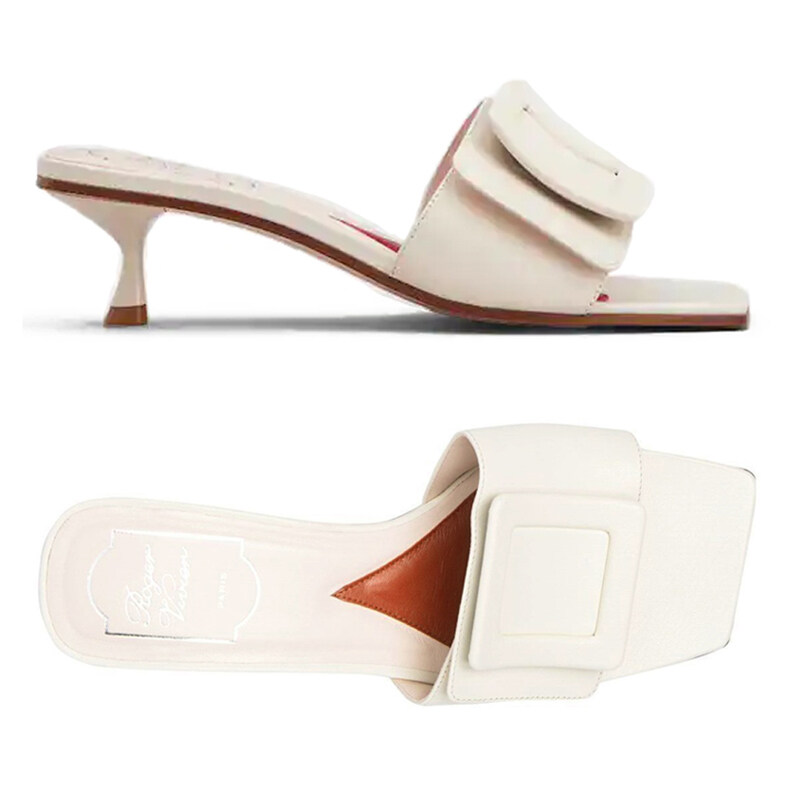 23SS 커버드 버클 뮬 힐 RVW62631090 TRP C019 - Roger Vivier