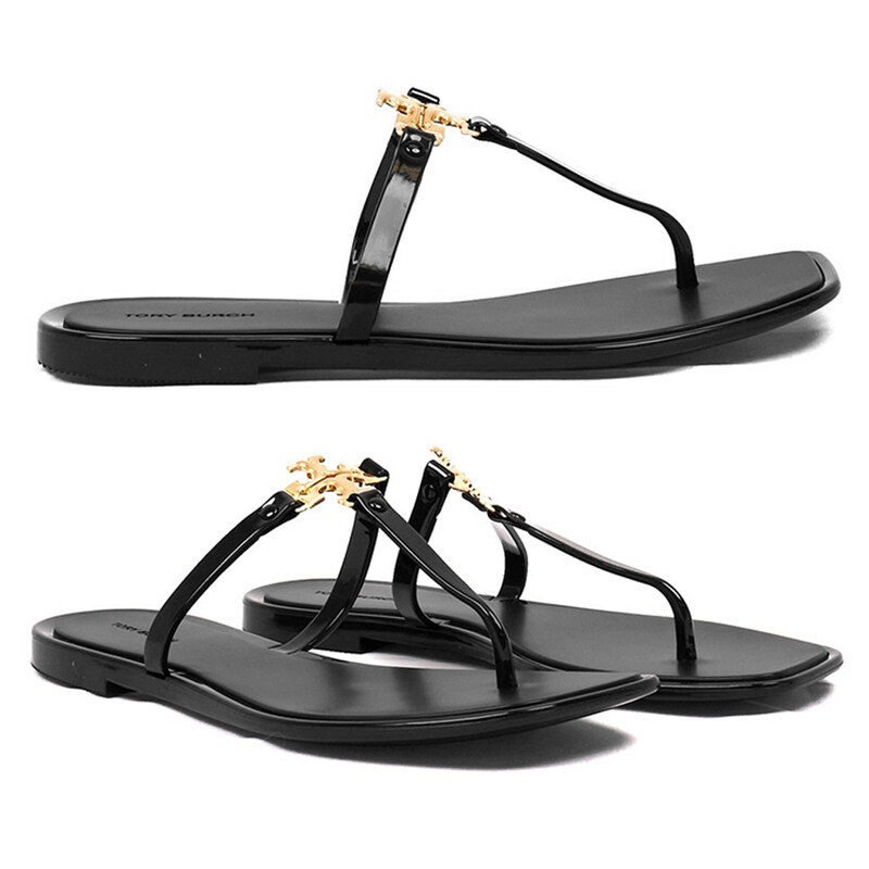 25SS 로고 젤리 플립플랍 블랙 137704 013 - Tory Burch