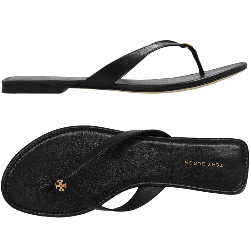 25SS 금장 로고 클래식 플립플랍 블랙 149657 006 - Tory Burch