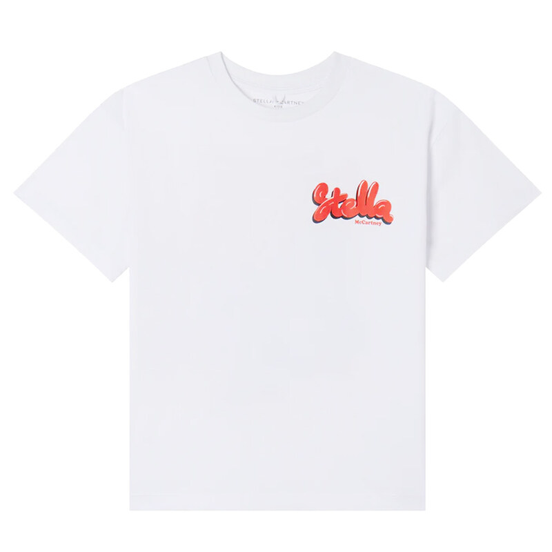 25SS 키즈 여성 헬로 프린팅 티셔츠 TW8D01 Z0434 100 - Stella McCartney