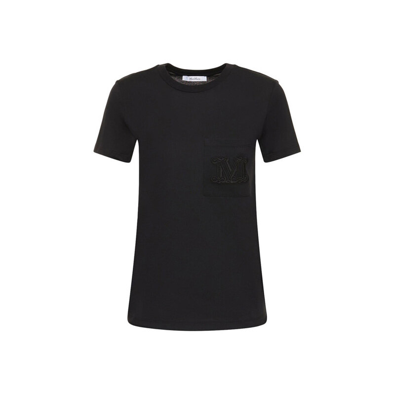 24FW PAPAIA 포켓 로고 티셔츠 블랙 2421946011 002 - Max Mara