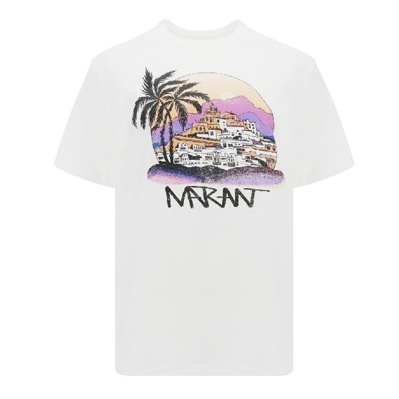23SS 즈웰 프린팅 티셔츠 TS0001FA A1N90E 20WH - Isabel Marant