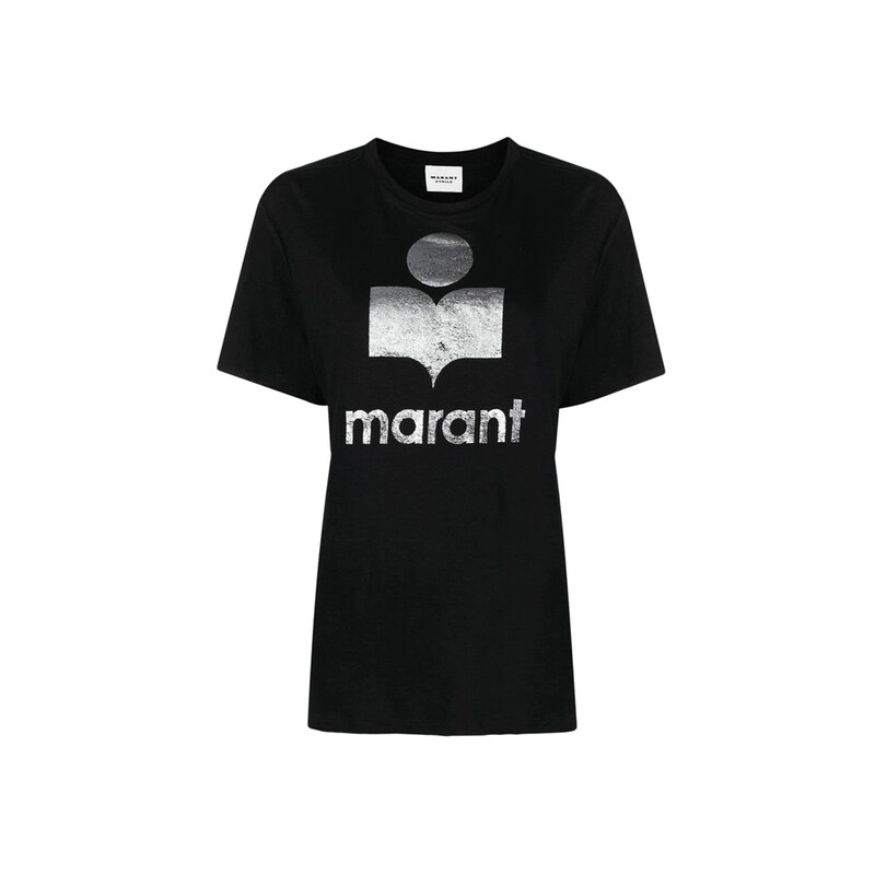 23SS 쥬얼 로고 린넨 티셔츠 TS0001FA A1N10E 01BK - Isabel Marant