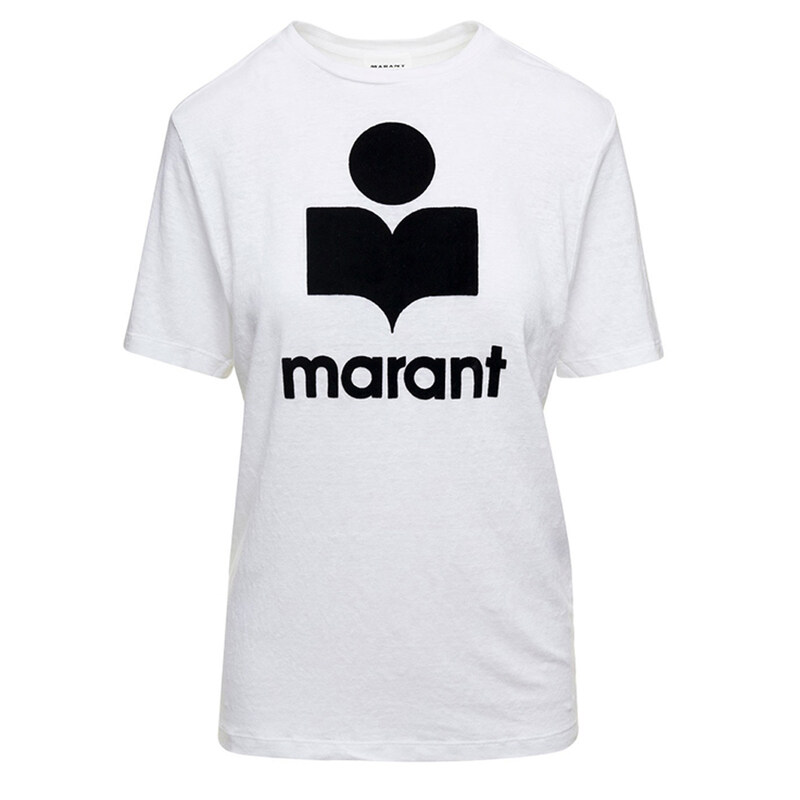 23FW 쥬얼 로고 린넨 티셔츠 TS0001FA A1N09E 20WH - Isabel Marant