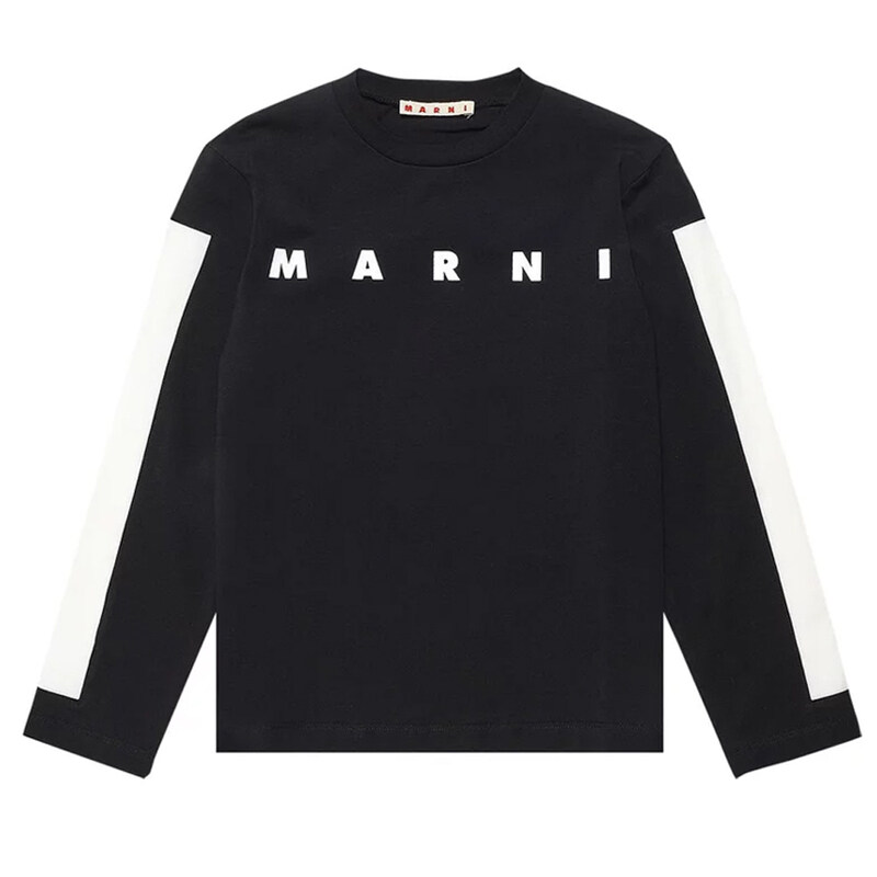 23FW 키즈 여성 로고 티셔츠 M00870 M00LE 0M900 - Marni
