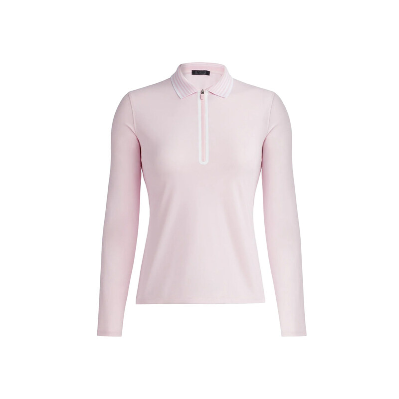 24SS 스트라이프 넥지퍼 폴로 티셔츠 GLP000001 BLUSH - J.Lindeberg