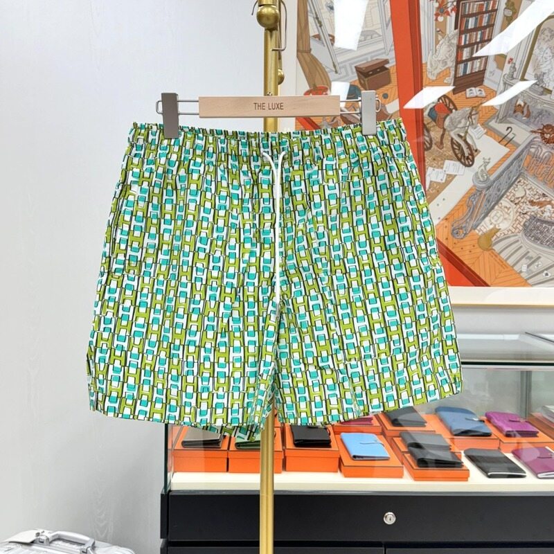 [더럭스] 에르메스 Quadri'H 스윔 트렁크 수영복 그린 L 558101 - Hermes