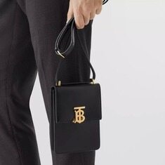 [럭스유] 버버리 블랙 스무스 금장 로빈 미니 숄더백 80330421 썸네일 9
