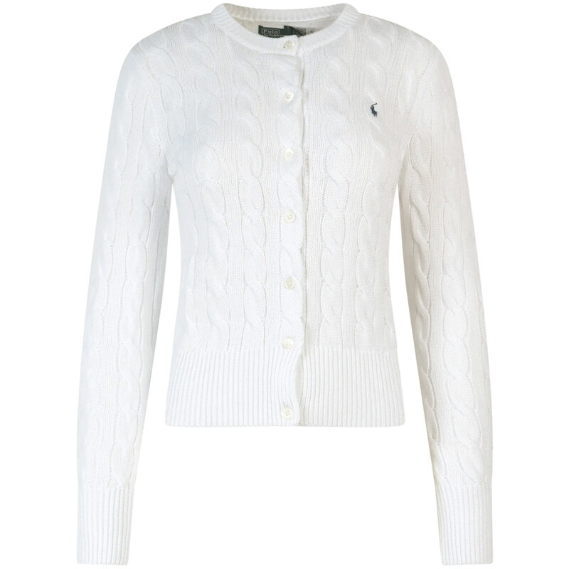 25SS 포니 자수 클래식 가디건 화이트 211891643 001 - Polo Ralph Lauren