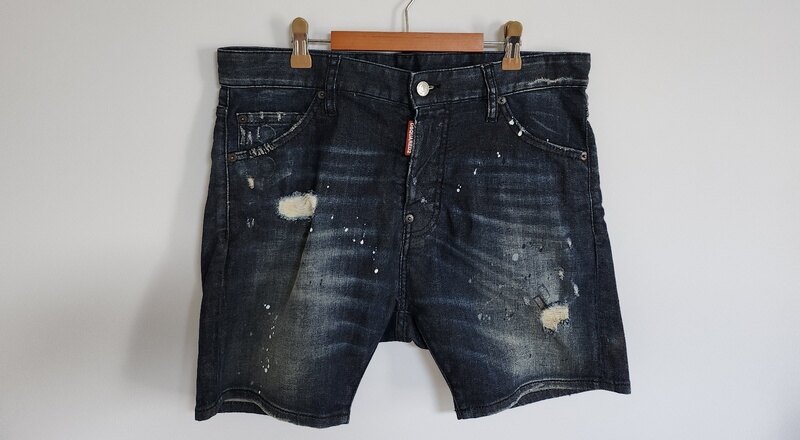 46 디스퀘어드2 데님 백로고 남성 반바지 S71MU0421 - Dsquared2