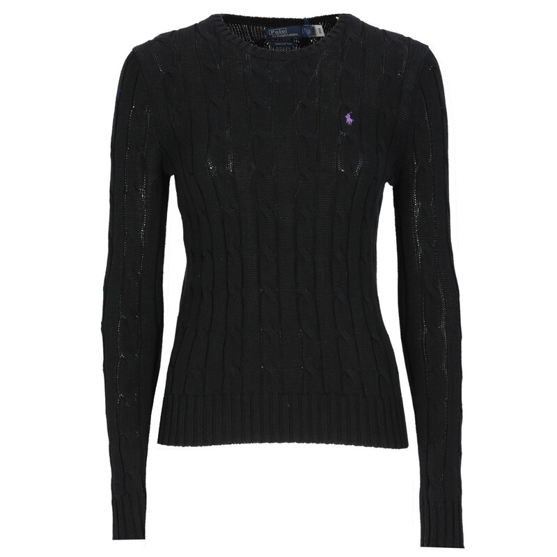 25SS 여성 퍼플 포니 자수 니트 블랙 211891640 011 - Polo Ralph Lauren