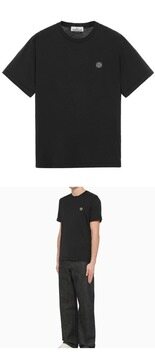 [스톤아일랜드] 23SS 101524113 A0029 체스트로고 라운드 반팔티셔츠 블랙 남성 티셔츠 / TTA 썸네일 3