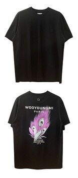 [우영미] W231TS05708B 가슴로고 깃털 백로고 반팔티셔츠 블랙 남성 티셔츠 / TEO 썸네일 3
