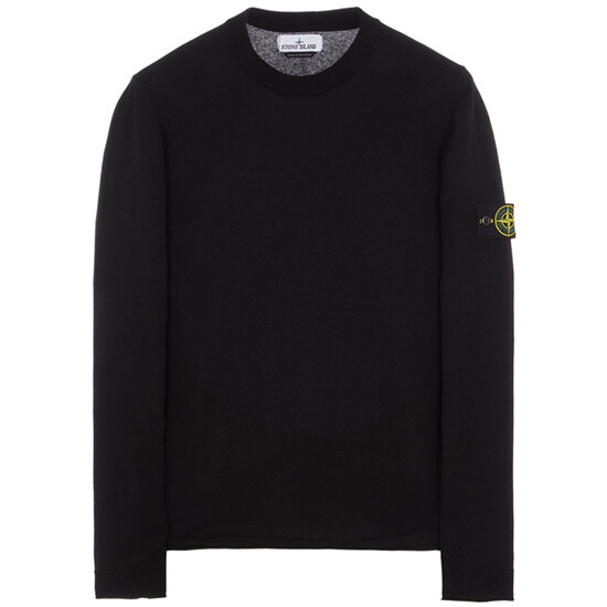 [스톤아일랜드] 23SS 1015532B9 A0029 와펜패치 라운드 니트 블랙 남성 니트 / TJ - Stone Island