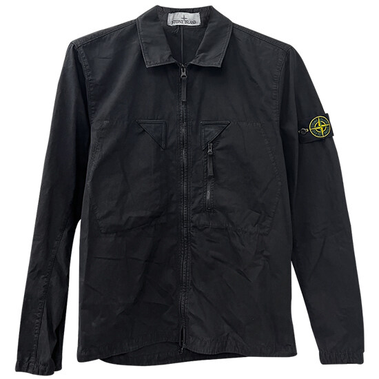 [스톤아일랜드] 23SS 7815106WN V0129 와펜패치 오버셔츠 자켓 블랙 남성 자켓 / TTA - Stone Island