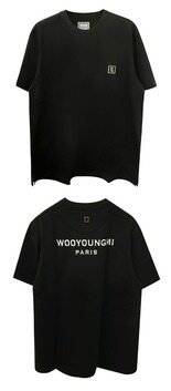 [우영미] W231TS07708B WYM패치 백로고 코튼 라운드 반팔티셔츠 블랙 남성 티셔츠 / TR 썸네일 3