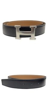 [에르메스] H064544CK05 H073967CAAA 아르장 H 버클 리버서블 레더 스트랩 32mm 느와르 골드 벨트 / TRM 썸네일 3