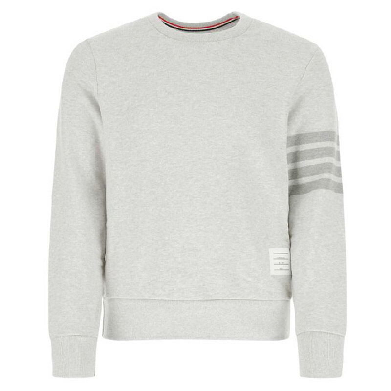 톰브라운 25SS 사선 클래식 크루넥 맨투맨 파스텔 그레이 MJT248P 06910 065 - Thom Browne