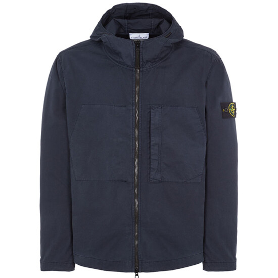 [스톤아일랜드] 23FW 781543310 V0020 와펜패치 수피마 코튼 후드자켓 네이비 남성 자켓 / TTA - Stone Island