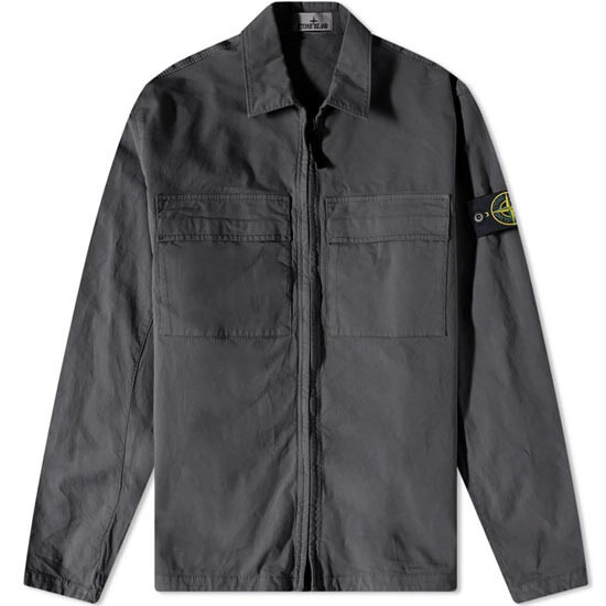 [스톤아일랜드] 23SS 781510210 V0065 와펜패치 셔츠 자켓 차콜 남성 자켓 / TLS - Stone Island
