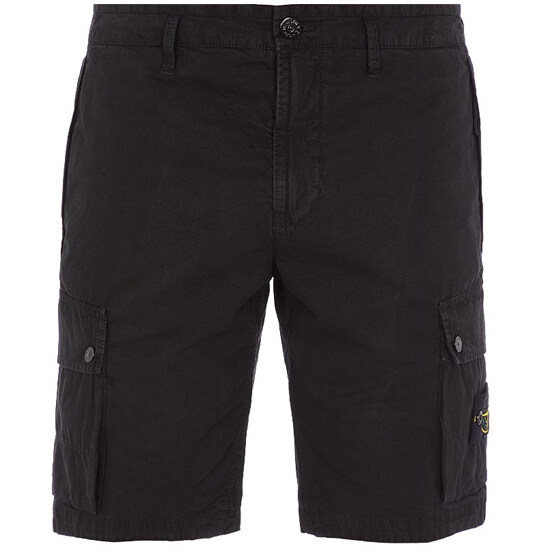 [스톤아일랜드] 23SS 1015L11WA A0129 와펜패치 버뮤다 슬림 숏팬츠 블랙 남성 팬츠 / TTA - Stone Island