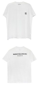 [우영미] W233TS07701W WYM패치 블랙 백로고 코튼 라운드 반팔티셔츠 화이트 남성 티셔츠 / TR 썸네일 3