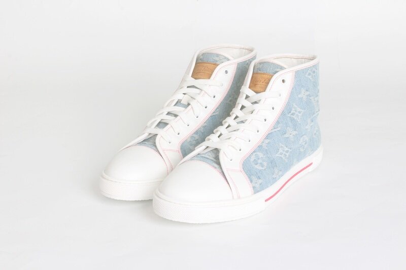 루이비통 LV 데님 모노그램 하이탑 스니커즈 36.5(235) - Louis Vuitton