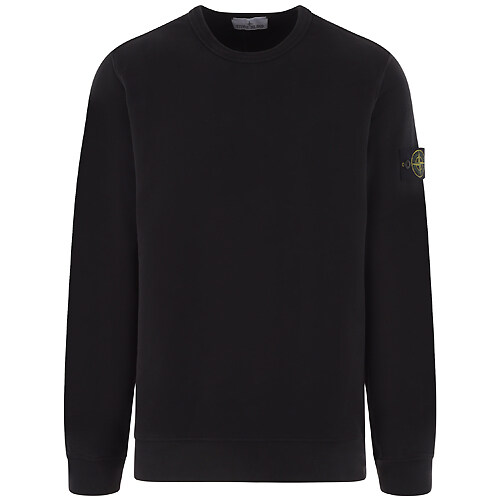 [스톤아일랜드] 23FW 791562420 V0029 와펜패치 브러쉬드 코튼 크루넥 맨투맨 블랙 남성 맨투맨 / TJ - Stone Island