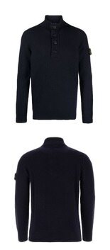[스톤아일랜드] 23FW 7915540A3 A0020 와펜패치 블랜드 버튼 니트 네이비 남성 니트 / TTA 썸네일 3