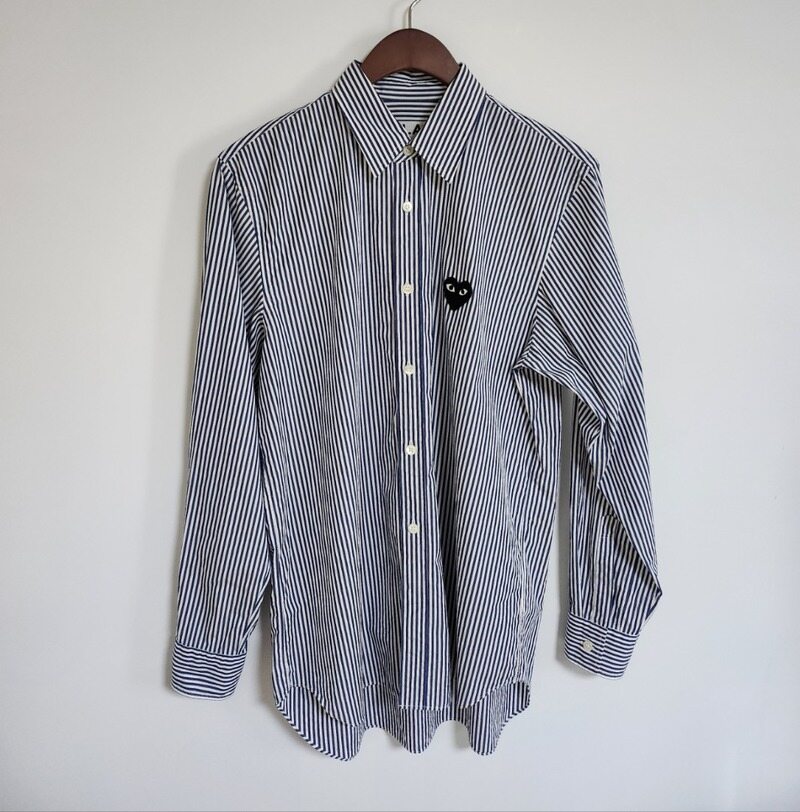 S 꼼데가르송 스트라이프 하트와펜 남성 셔츠 AZ-B008 - Comme des Garcons