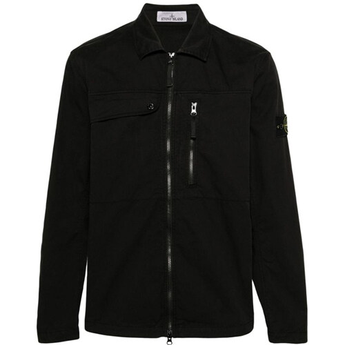 [스톤아일랜드] 24SS 801510210 V0029 와펜패치 셔츠 자켓 블랙 남성 자켓 / TJ - Stone Island