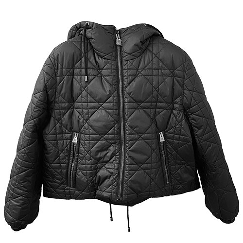 [디올] 417C21A2827 9000 매크로까나쥬 크롭 후드 집업 자켓 블랙 여성 자켓 / TJ - Christian Dior