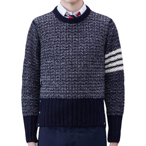[톰브라운] MKA489A Y1506 415 턱 스티치 클래식 풀오버 크루넥 니트 네이비 남성 니트 / TJ - Thom Browne