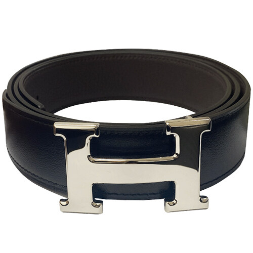 [에르메스] H064544CK05 H073967CAAB 아르장 H 버클 리버시블 레더 스트랩 32mm 팔라듐 하드웨어 느와르 초콜릿 벨트 / TEO - Hermes