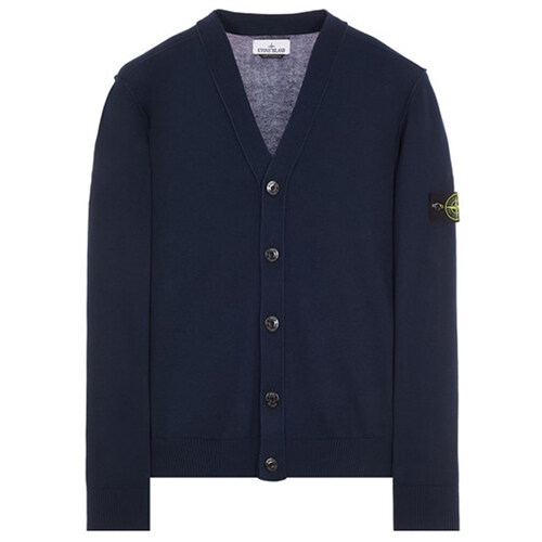 [스톤아일랜드] 24SS 8015516B2 V0020 와펜패치 브이넥 가디건 블랙 남성 자켓 / TEO - Stone Island