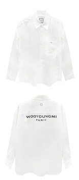 [우영미] W241SH07811W 코튼 백로고 셔츠 화이트 남성 셔츠 / TJ 썸네일 3