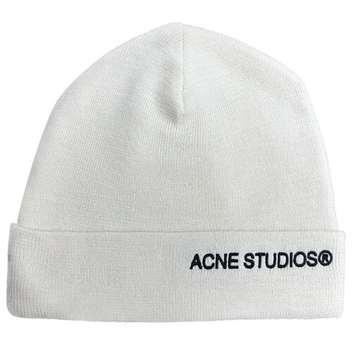 [아크네] C40334 AEG 로고 패치 비니 오프 화이트 모자 / TJ - Acne Studios