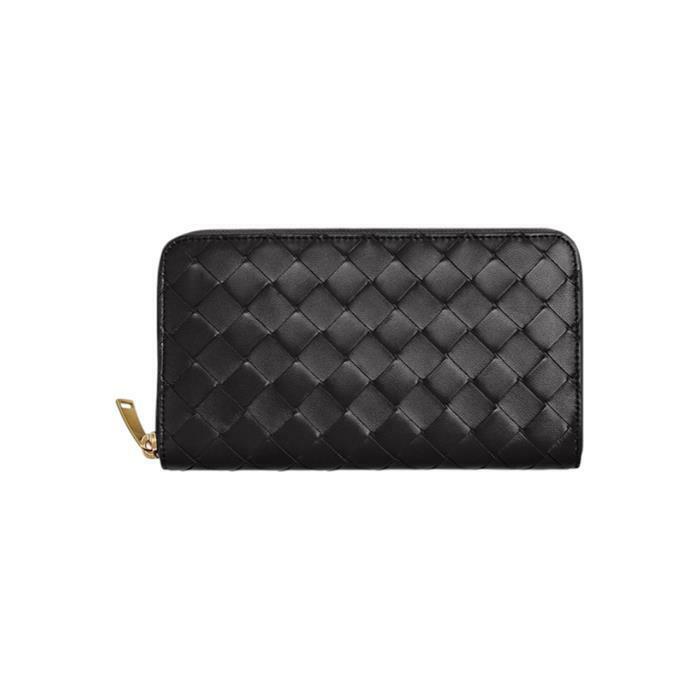 보테가베네타 인트레치아토 지퍼 장지갑 블랙 608053VCPP2 8425 - Bottega Veneta