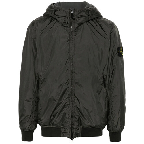 [스톤아일랜드] 24FW 811540823 V0062 와펜패치 가먼트 다이드 크링클랩스 리나일론 패딩 다크 그레이 남성 패딩 / TTA - Stone Island