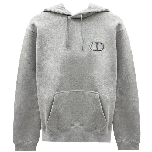 [디올] 113J698A0531 888 CD 아이콘 로고 코튼 후드 그레이 남성 티셔츠 / TJ - Christian Dior